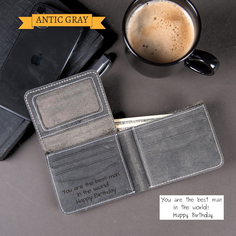 Christmas Gift, Personalised Engraved Men's Leather Wallet, Personalized custom logo, Gift for Dad/Him, Personalized Wallet, Mens Wallet, Engraved Wallet, Groomsmen Wallet, Leather Wallet,Custom Wallet, Boyfriend Gift for Men, Father Day Gift