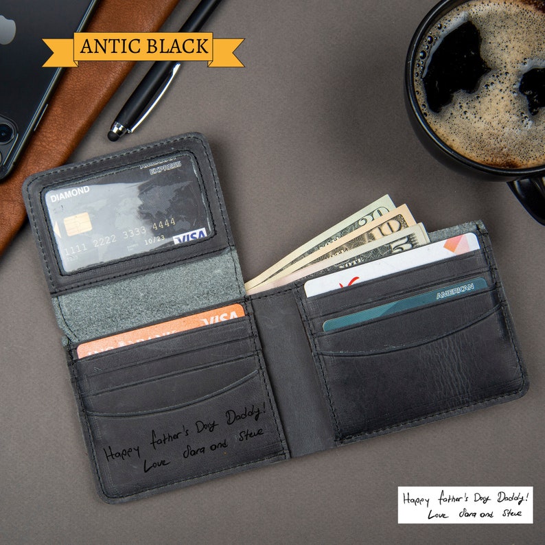 Christmas Gift, Personalised Engraved Men's Leather Wallet, Personalized custom logo, Gift for Dad/Him, Personalized Wallet, Mens Wallet, Engraved Wallet, Groomsmen Wallet, Leather Wallet, Boyfriend Gift for Men, Father Day Gift for Him