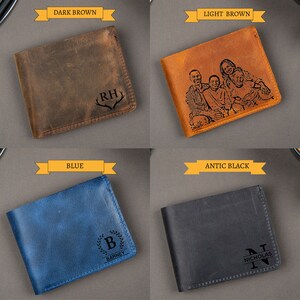 Christmas Gift, Personalised Engraved Men's Leather Wallet, Personalized custom logo, Gift for Dad/Him, Personalized Wallet, Mens Wallet, Engraved Wallet, Groomsmen Wallet, Leather Wallet,Custom Wallet, Boyfriend Gift for Men, Father Day Gift