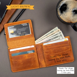 Christmas Gift, Personalised Engraved Men's Leather Wallet, Personalized custom logo, Gift for Dad/Him, Personalized Wallet, Mens Wallet, Engraved Wallet, Groomsmen Wallet, Leather Wallet, Boyfriend Gift for Men, Father Day Gift for Him