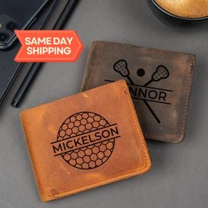 Regalo de golf, billetera personalizada, regalos para padrinos de boda de golf, regalos de golf para hombres, billetera de cuero grabada para hombres, billetera personalizada para él, regalos para golfistas