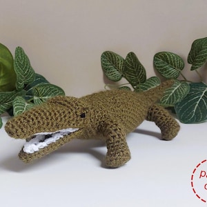 Padrão de Crochê de Crocodilo: Animal Amigurumi Fácil (Padrão em PDF)