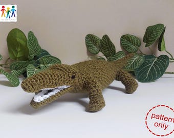 Patrón de cocodrilo a crochet: Amigurumi fácil (patrón en PDF)