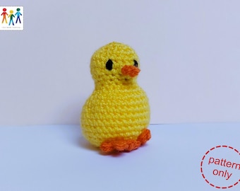 Schema all'uncinetto per pulcino senza cuciture: animale amigurumi (schema PDF)
