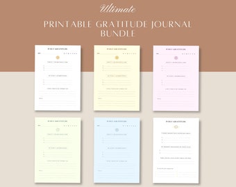 Ultimate Printable Gratitude Journal Bundle - A4, 5 Colors, Morning & Evening Pages, Digital Download