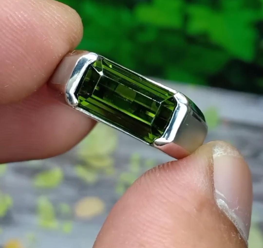 Natural Green VS Grade Mens Tourmaline Sterling Silver 925 Ring High natural-green-vs-grade-mens-tourmaline-sterling-silver-925-ring-high