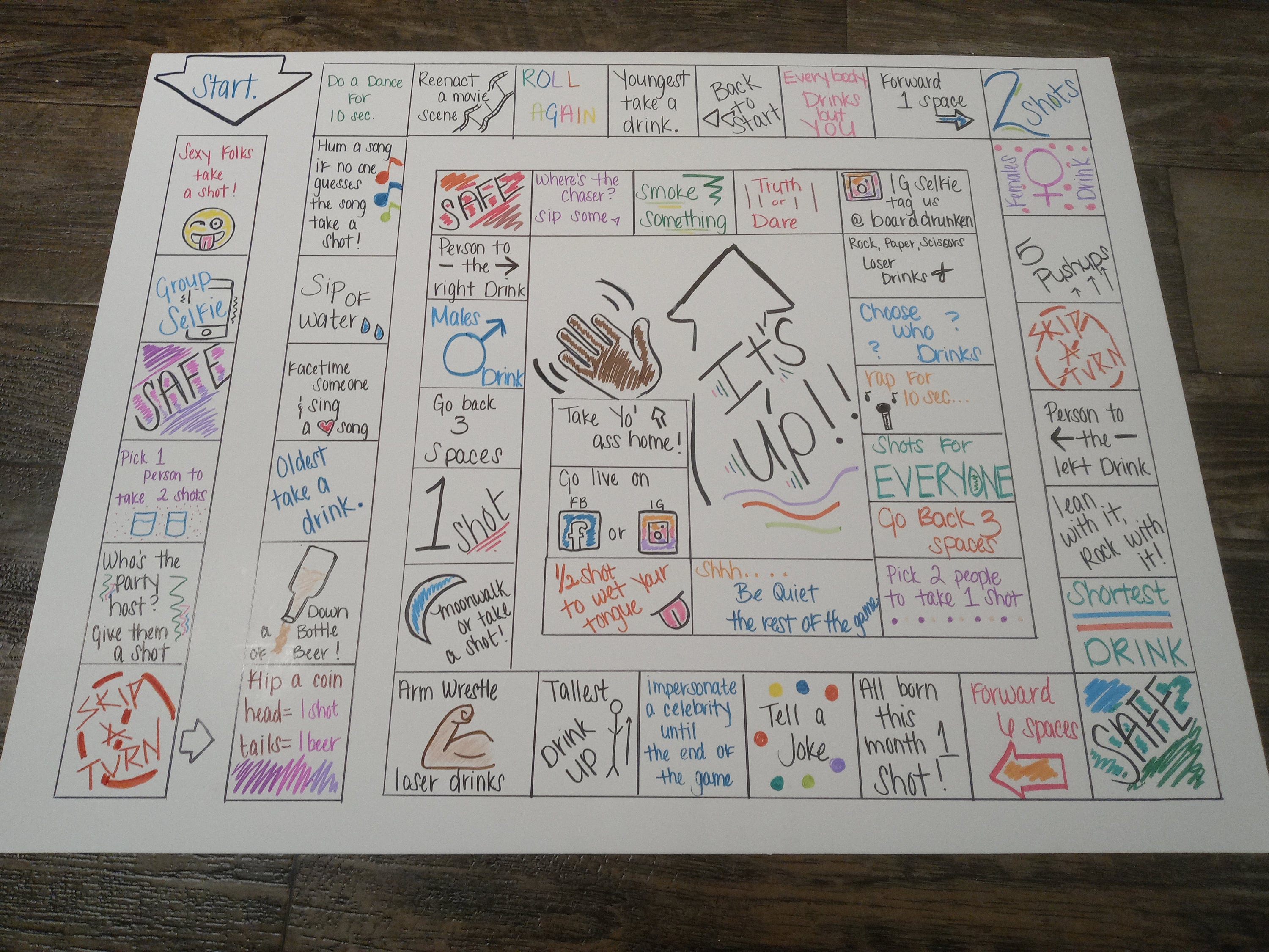 Drunken Board drinking Game Etsy