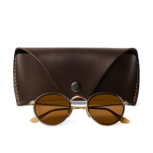 Handcrafted Full-Grain Leather Sunglasses Case – Classic Snap Closure