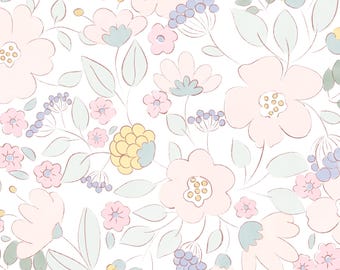 Cute Spring Flowers Seamless Pattern Design  - Fabric, Gift Wrapping, Background