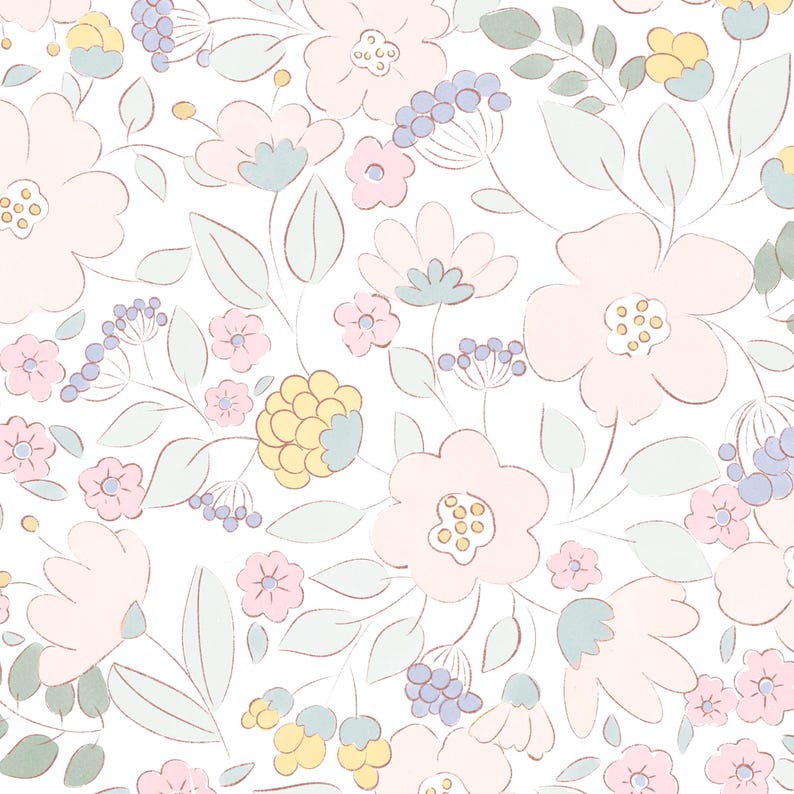 Cute Spring Flowers Seamless Pattern Design - Fabric, Gift Wrapping ...