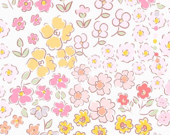 Ditsy Flowers Seamless Pattern Design  - Fabric, Gift Wrapping, Background