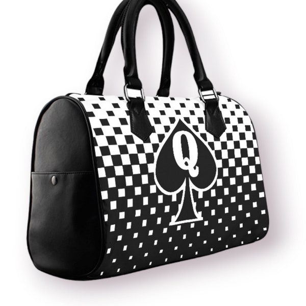 QUEEN OF SPADES cube Handbag , slut clothing, cuckolding, hotwife bag, qos bag, queen of spadess clothing, queen of spades