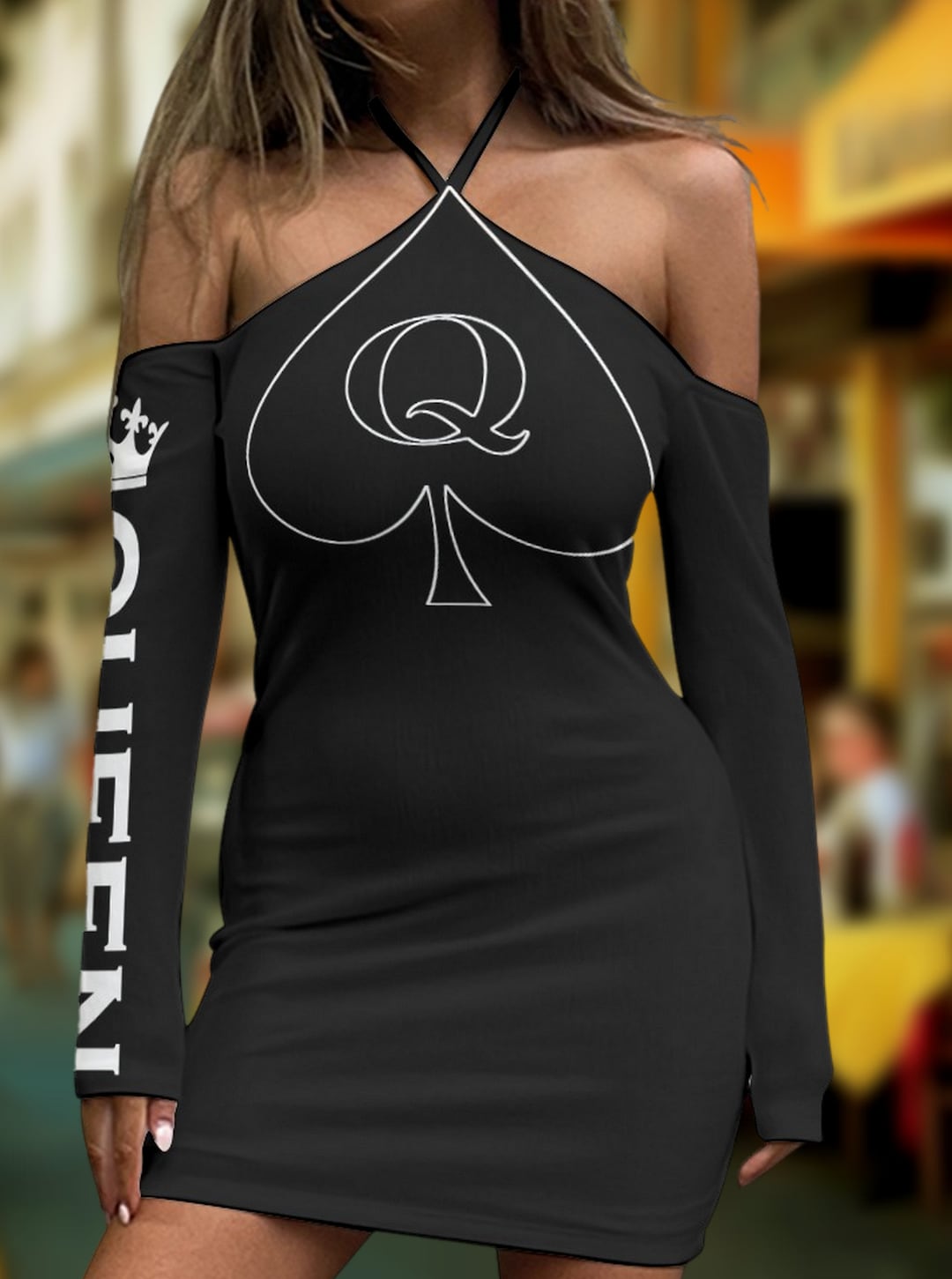 Halterneck Queen Of Spades Dress Slut Clothing Cuckolding Hotwife Dress Qos Dress Queen Of