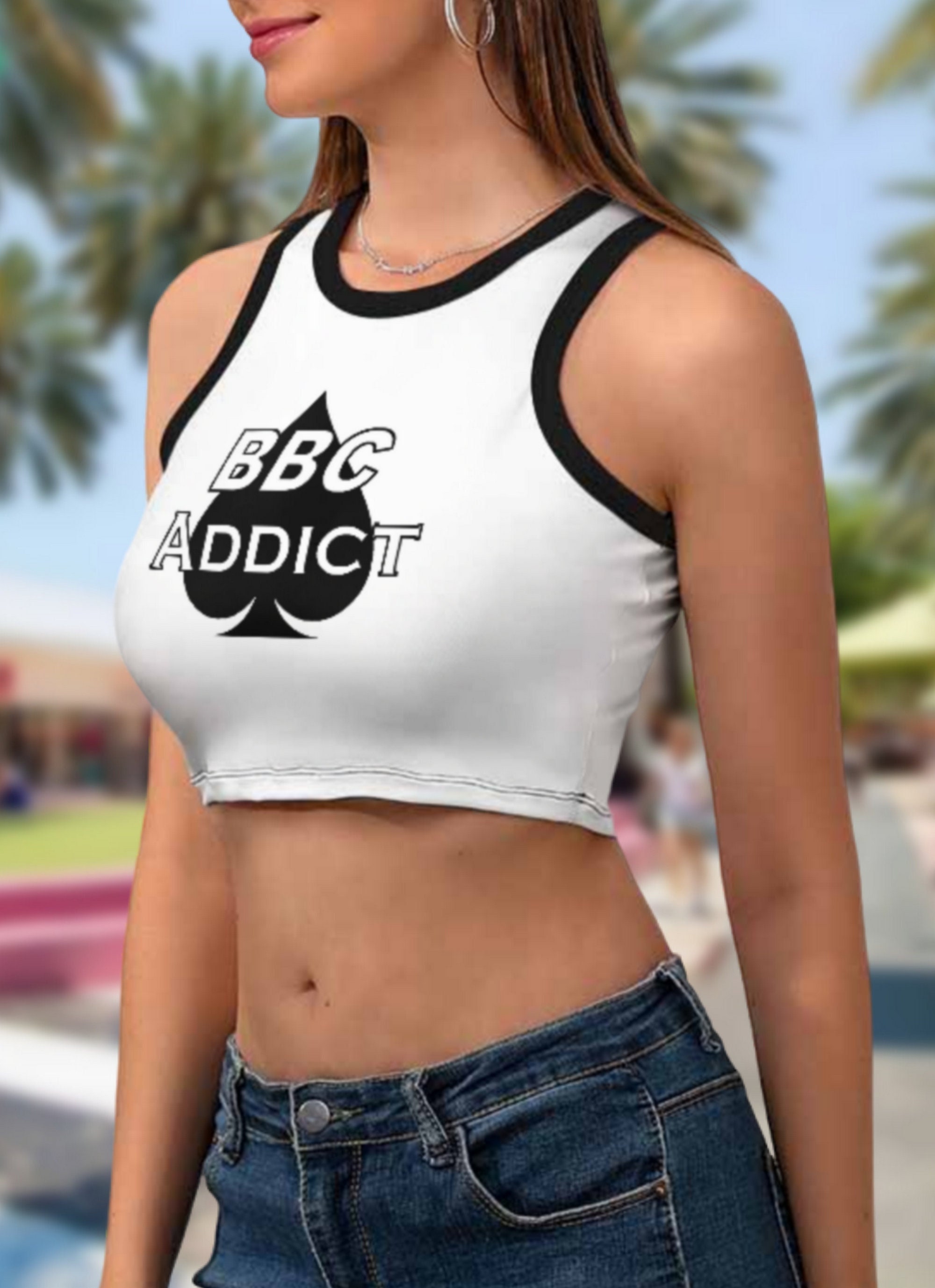 BBC ADDICT Women's Cropped Slim Racer Tank Top 18 Etsy