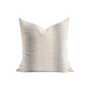 Smokey Blue Lumbar Pillow Cover | Ombré Stripe Woven Decorative Cushion | Small Tweed Texture Accent Pillow | ZOOEY