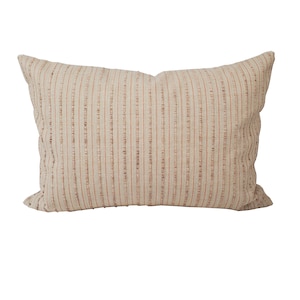 Coral pink stripe pillow cover | Pink decorative cushion | SERENA