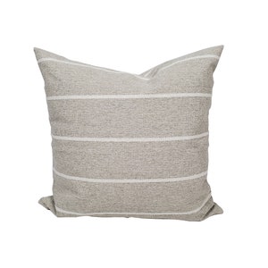 Taupe brown grey stripe pillow cover | Stripe decorative cushion | DANNER