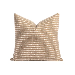 Fodera per cuscino intrecciata color sabbia / Fodera per cuscino decorativo moderno / Righe spesse / Righe intrecciate color avorio chiaro / AERIN