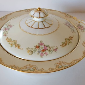 Vintage Noritake Bone China Japan Covered Vegetable Bowl Stamped "M"