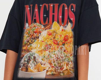 Chemise drôle de nachos rétro, t-shirts nachos, chemise de l'an 2000, amateur de nachos, cadeau pour amateur de cuisine, chemise nourriture, t-shirts rigolos