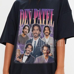 DEV PATEL Retro-T-Shirt - Dev Patel T-Shirt, Dev Patel Langes Hommage Ärmel Shirt, Fans T-Shirt, Kinder T-Shirt, Anwar Kharral 90er Shirt