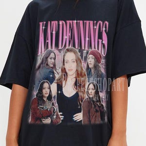 Kat Dennings Shirt, Kat Dennings Homage T-Shirt, Kat Dennings Vintage Retro 90s Bootleg Merch, Funny Kat Dennings 2 Broke Girls Fan Gift