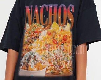 Chemise drôle de nachos rétro, t-shirts nachos, chemise de l'an 2000, amateur de nachos, cadeau pour amateur de cuisine, chemise nourriture, t-shirts rigolos