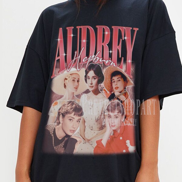 AUDREY HEPBURN Shirt, Audrey Hepburn Homage T-Shirt, Audrey Hepburn British Actress Merch Fans Gift, Funny Audrey Hepburn Vintage T-Shirt