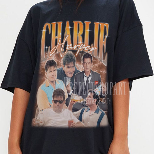 Camisa de CHARLIE HARPER, camisetas de actor de Charlie Sheen, camiseta de homenaje de Charlie Harper, camisa retro de los años 90 de Charlie Harper Fan, regalo de Charlie Harper Merch