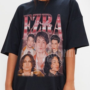 EZRA MILLER Retro Shirt, Ezra Miller Vintage Homage Shirt, Geschenk für Fan, Ezra Miller Etro Rock Poster T-Shirt, 90er Rocker Design Stil T-Shirt