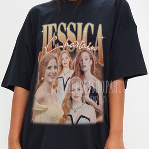 JESSICA CHASTAIN Shirt, Jessica Chastain Homage T-Shirt, Jessica Chastain American Actress Vintage Retro Tees, Jessica Chastain Fans Gift