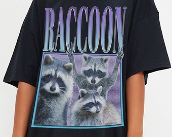 Camisa De Homenaje Al Mapache, Camisa Raccoon Hip Hop Estilo 90s, Camisa Mapache, Mapache Divertido Regalo Para Él Sus Camisetas, Linda Camiseta Mapache