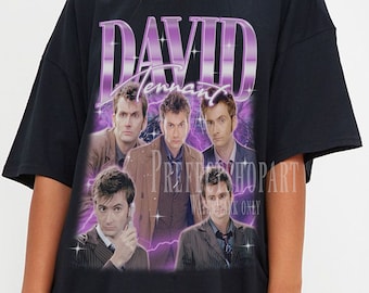 DAVID TENNANT Vintage, David Tennant Homage Fan Tees, David Tennant Homage Retro, David Tennant Graphic Retro 90s, David Tennant Merch