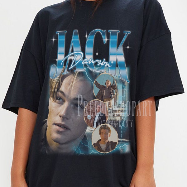 JACK DAWSON Shirt, Jack Dawson Homage T-Shirt, Jack Dawson Titanic Movie Character Vintage Merch, Funny Leonardo DiCaprio Tees Fans Gift