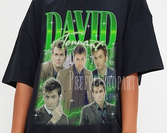 DAVID TENNANT Vintage, David Tennant Homage Fan Tees, David Tennant Homage Retro, David Tennant Graphic Retro 90s, David Tennant Merch