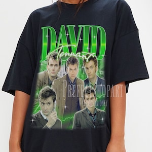 DAVID TENNANT Vintage, David Tennant Homage Fan Tees, David Tennant Homage Retro, David Tennant Grafische Retro jaren '90, David Tennant Merch