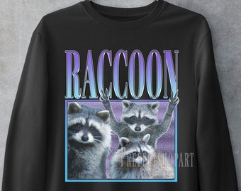 Raccoon Retro Sweatshirt, Raccoon Homage Sweatshirt, Raccoon Sweatshirt, Raccoon Unisex Sweater, Raccoon Lovers Sweater, Raccoon Fan Sweater