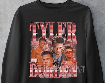 Sudadera de Tyler Durden, sudadera homenaje a Tyler Durden, divertidas camisetas pirata de Brad Pitt y Tyler Durden, merchandising vintage de Tyler Durden de los años 90, regalo para fans