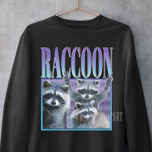 Raccoon Retro Sweatshirt, Raccoon Homage Sweatshirt, Raccoon Sweatshirt, Raccoon Unisex Sweater, Raccoon Lovers Sweater, Raccoon Fan Sweater