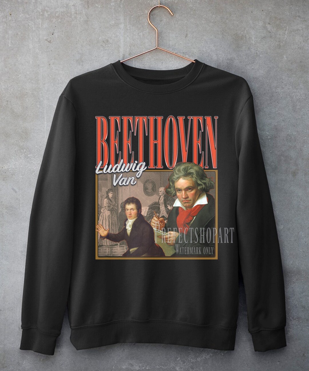 トップス BEETHOVEN SWEAT SHIRT Ludwig Van Beethoven Retro Sweatshirt, Ludwig Van Beethoven Homage