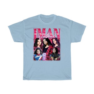 IMAN VELLANI Vintage Shirt, Iman Vellani Homage Fan Tees, Iman Vellani Homage Retro, Iman Vellani Graphic Retro 90-tal, Iman Vellani Merchi Light Blue