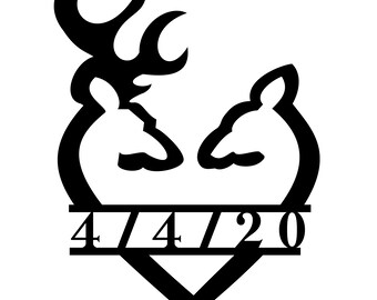 Deer in Heart Monogram