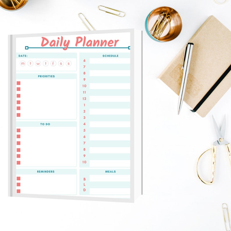 Daily Planner Printable Planner Page Instant Download Etsy Daily Planner Printable Planner Page Instant Download Etsy
