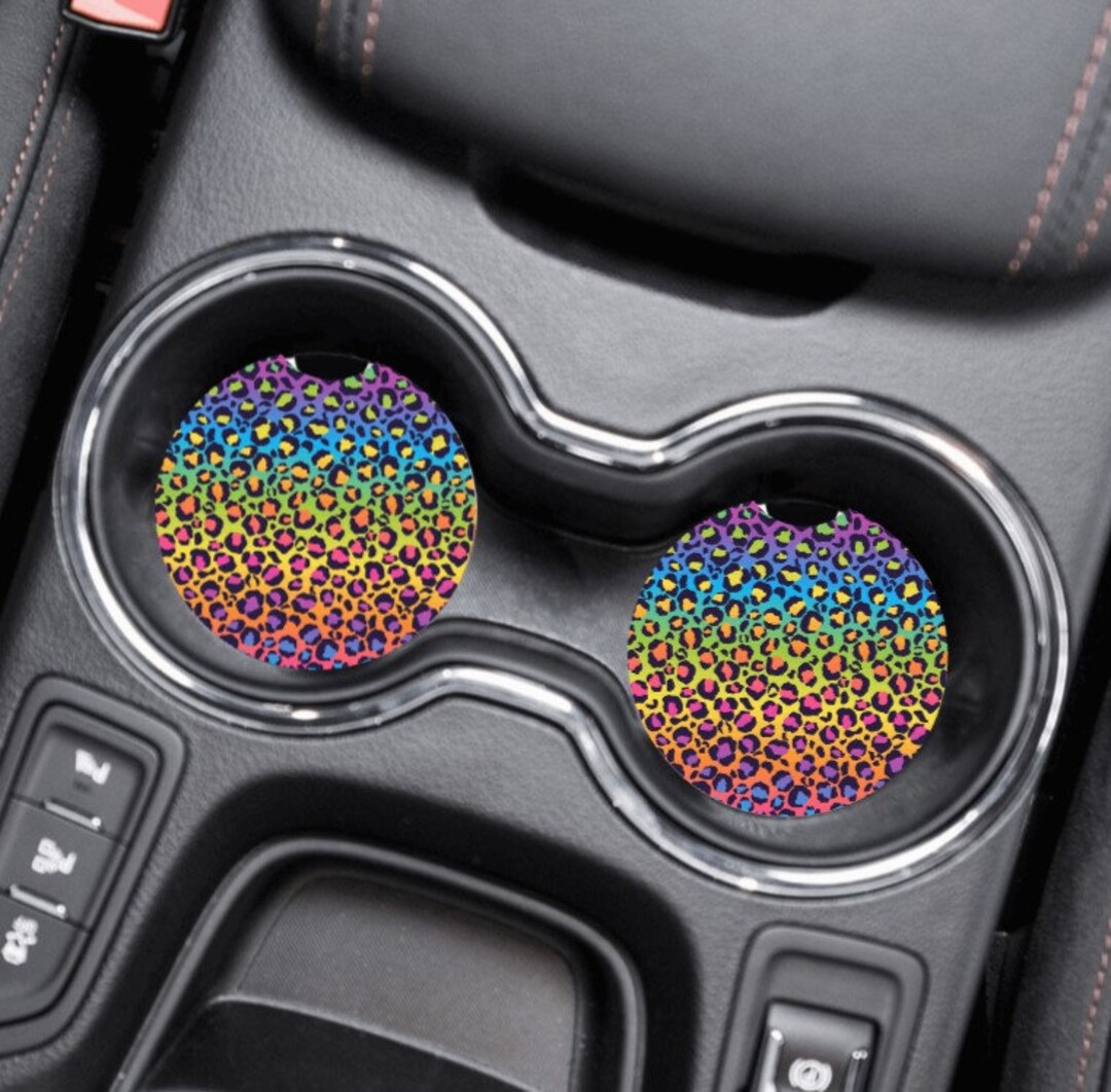 Car Coasters, Cup Holder Coasters, Set of 2, Neoprene, Car Decor, Car