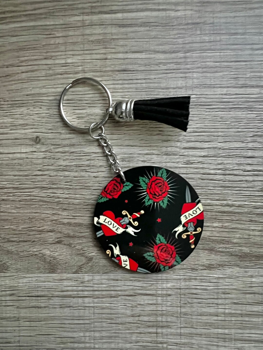 Tattoo Style Keychain Tattoos Traditional Ink Love Etsy