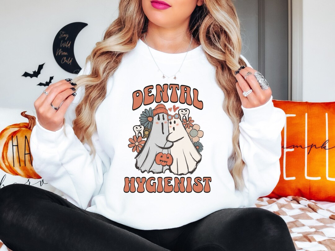 Dental Hygienist Halloween Sweatshirt Funny Halloween Dental Etsy