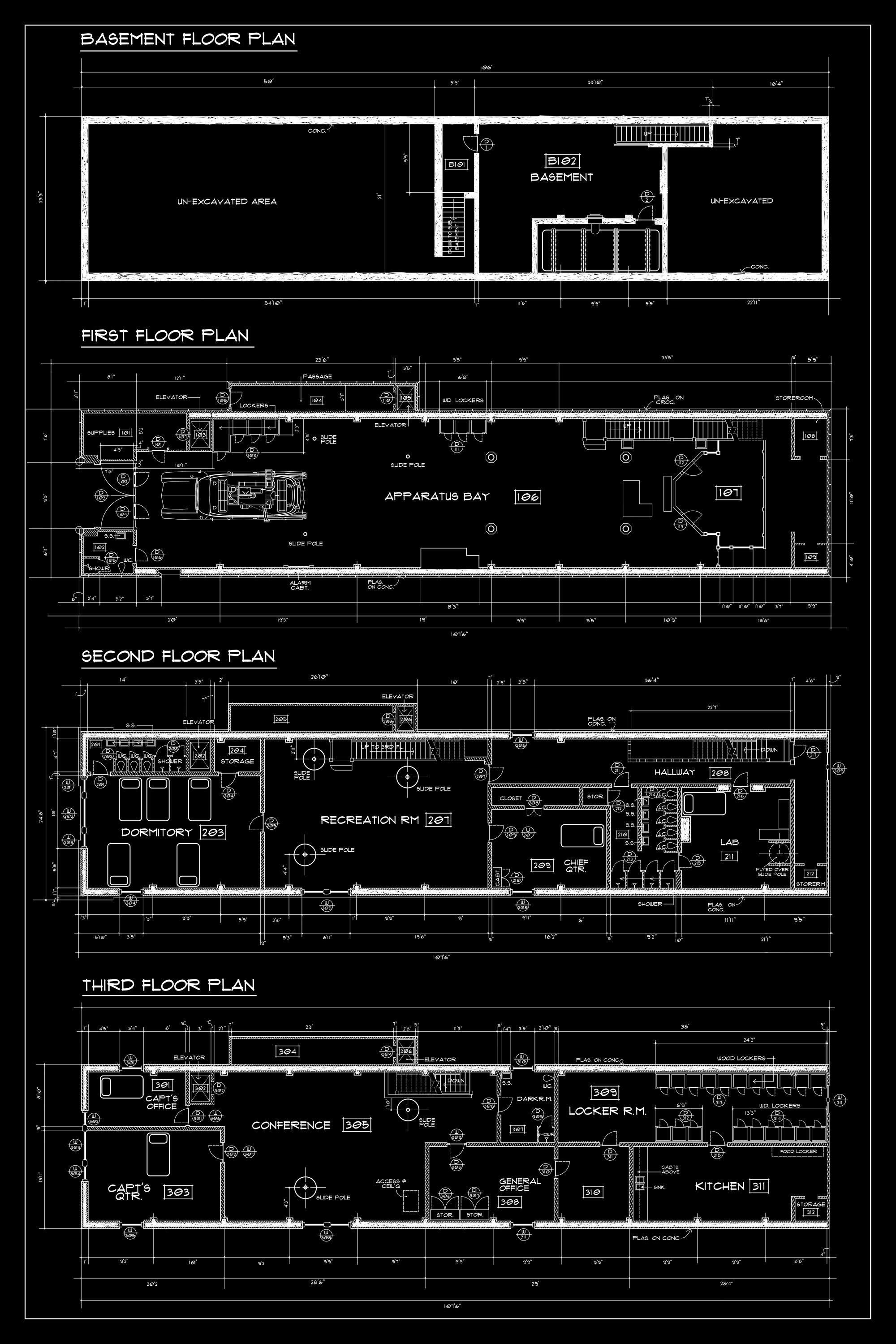 Ghostbusters Layout Ghostbusters Firehouse Floor Plans - Etsy