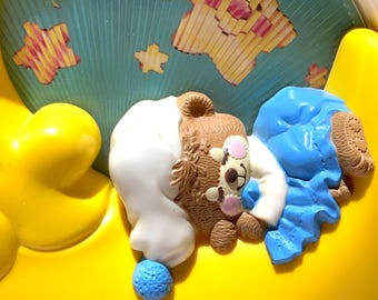 Vintage Fisher-price 1402 Music Box Moon – 1986 Wind-up Crib Toy