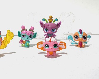 Vintage Littlest Pet Shop Fairies Lot - LPS Majestic Masquerade Fairy Empress #2831 Light Up Works + Fairy #2730 in Total + 6 Fairies
