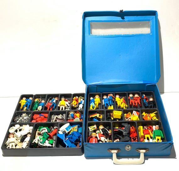 Vintage Playmobil Klicky Carry Case With 30 Figures and
